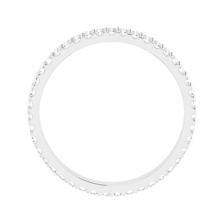 Sapphire Row Natural Diamond Double-Row Eternity Band - 14K White Gold (view 2)