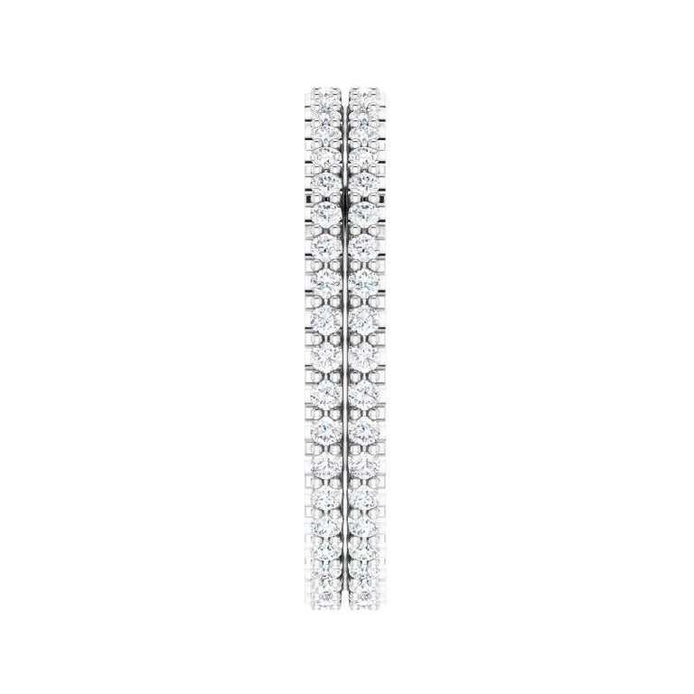 Sapphire Row Natural Diamond Double-Row Eternity Band - 14K White Gold (view 4)