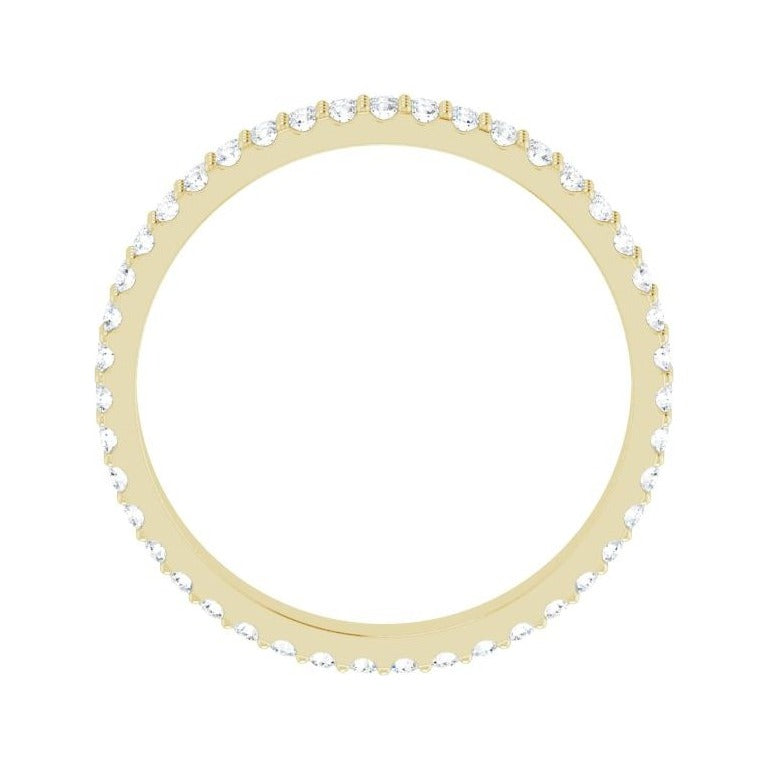 Sapphire Row Natural Diamond Double-Row Eternity Band - 14K Yellow Gold (view 2)