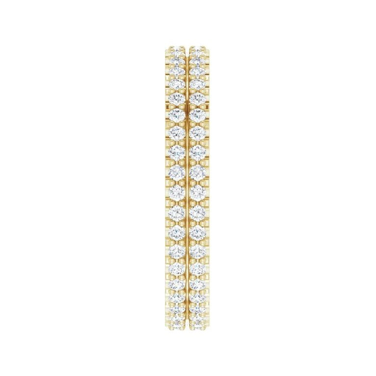 Sapphire Row Natural Diamond Double-Row Eternity Band - 14K Yellow Gold (view 4)