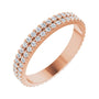 Sapphire Row Natural Diamond Double-Row Eternity Band - 14K Rose Gold