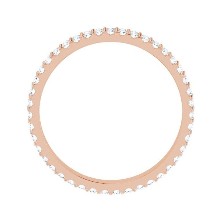 Sapphire Row Natural Diamond Double-Row Eternity Band - 14K Rose Gold (view 2)