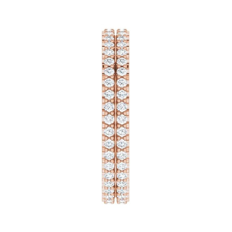 Sapphire Row Natural Diamond Double-Row Eternity Band - 14K Rose Gold (view 4)