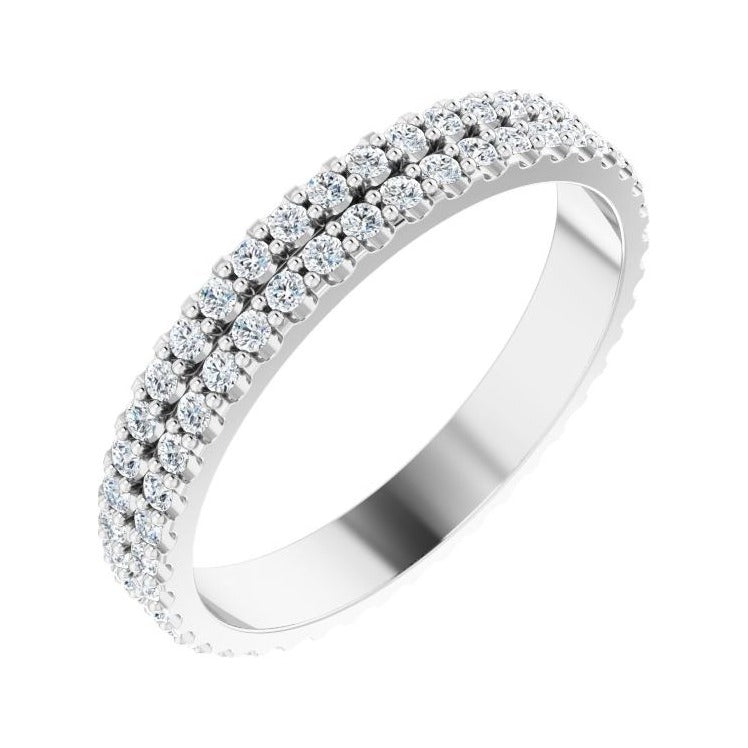 Sapphire Row Natural Diamond Double-Row Eternity Band - Platinum
