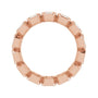 Sapphire Row Natural Diamond Asscher Station Band - 14K Rose Gold, 2.5 × 2.5 mm, 7 (view 2)