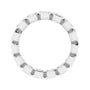 Sapphire Row Natural Diamond Asscher Station Band - 14K White Gold, 2.5 × 2.5 mm, 5 (view 2)