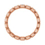 Sapphire Row Natural Diamond Asscher Station Band - 14K Rose Gold, 2 × 2 mm, 7 (view 2)
