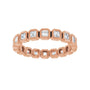 Sapphire Row Natural Diamond Asscher Station Band - 14K Rose Gold, 2 × 2 mm, 7 (view 3)