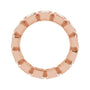 Sapphire Row Natural Diamond Asscher Station Band - 14K Rose Gold, 3 × 3 mm, 5 (view 2)