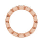 Sapphire Row Natural Diamond Asscher Station Band - 14K Rose Gold, 3 × 3 mm, 7 (view 2)