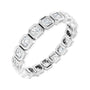 Sapphire Row Natural Diamond Asscher Station Band - Platinum, 2 × 2 mm, 6