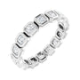 Sapphire Row Natural Diamond Asscher Station Band - Platinum, 2 × 2 mm, 7