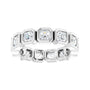 Sapphire Row Natural Diamond Asscher Station Band - Platinum, 3 × 3 mm, 5 (view 3)