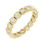 Sapphire Row Natural Diamond Asscher Station Band - 14K Yellow Gold, 2 × 2 mm, 7