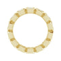Sapphire Row Natural Diamond Asscher Station Band - 14K Yellow Gold, 3 × 3 mm, 7 (view 2)