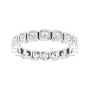Sapphire Row Natural Diamond Asscher Station Band - 14K White Gold, 2 × 2 mm, 6 (view 3)