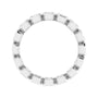 Sapphire Row Natural Diamond Asscher Station Band - 14K White Gold, 2 × 2 mm, 7 (view 2)
