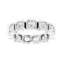 Sapphire Row Natural Diamond Asscher Station Band - 14K White Gold, 3 × 3 mm, 6 (view 3)