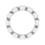 Sapphire Row Natural Diamond Asscher Station Band - 14K White Gold, 3 × 3 mm, 7 (view 2)