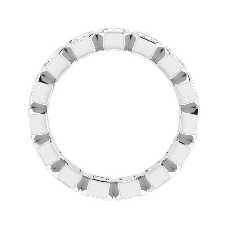 Sapphire Row Natural Diamond Asscher Station Band - Platinum, 2.5 × 2.5 mm, 5 (view 2)