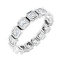 Sapphire Row Natural Diamond Asscher Station Band - Platinum, 2.5 × 2.5 mm, 6