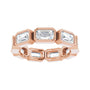 Sapphire Row Natural Diamond Emerald-Cut Station Band - 10K Rose Gold, 5 (view 3)
