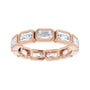 Sapphire Row Natural Diamond Emerald-Cut Station Band - 10K Rose Gold, 9 (view 3)