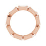 Sapphire Row Natural Diamond Emerald-Cut Station Band - 14K Rose Gold, 5 (view 2)