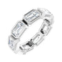Sapphire Row Natural Diamond Emerald-Cut Station Band - 10K White Gold, 4.25