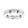Sapphire Row Natural Diamond Emerald-Cut Station Band - 10K White Gold, 5.25 (view 3)