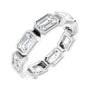 Sapphire Row Natural Diamond Emerald-Cut Station Band - 10K White Gold, 5.75