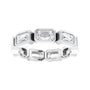 Sapphire Row Natural Diamond Emerald-Cut Station Band - 10K White Gold, 5.75 (view 3)