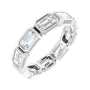 Sapphire Row Natural Diamond Emerald-Cut Station Band - 10K White Gold, 6.25