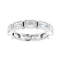 Sapphire Row Natural Diamond Emerald-Cut Station Band - 10K White Gold, 8.75 (view 3)