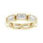 Sapphire Row Natural Diamond Emerald-Cut Station Band - 10K Yellow Gold, 5.5 (view 3)