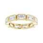 Sapphire Row Natural Diamond Emerald-Cut Station Band - 10K Yellow Gold, 8.5 (view 3)