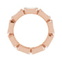 Sapphire Row Natural Diamond Emerald-Cut Station Band - 10K Rose Gold, 4.5 (view 2)