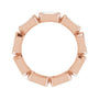 Sapphire Row Natural Diamond Emerald-Cut Station Band - 10K Rose Gold, 5.5 (view 2)