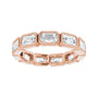 Sapphire Row Natural Diamond Emerald-Cut Station Band - 10K Rose Gold, 8.5 (view 3)