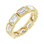Sapphire Row Natural Diamond Emerald-Cut Station Band - 10K Yellow Gold, 6