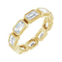 Sapphire Row Natural Diamond Emerald-Cut Station Band - 10K Yellow Gold, 8