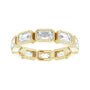 Sapphire Row Natural Diamond Emerald-Cut Station Band - 10K Yellow Gold, 8 (view 3)
