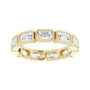 Sapphire Row Natural Diamond Emerald-Cut Station Band - 10K Yellow Gold, 9 (view 3)