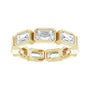 Sapphire Row Natural Diamond Emerald-Cut Station Band - 14K Yellow Gold, 5 (view 3)