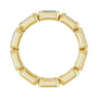 Sapphire Row Natural Diamond Emerald-Cut Station Band - 14K Yellow Gold, 7 (view 2)