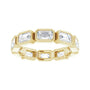Sapphire Row Natural Diamond Emerald-Cut Station Band - 10K Yellow Gold, 7.75 (view 3)