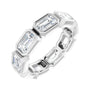 Sapphire Row Natural Diamond Emerald-Cut Station Band - 10K White Gold, 4