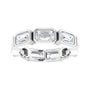 Sapphire Row Natural Diamond Emerald-Cut Station Band - 10K White Gold, 4 (view 3)