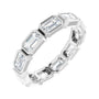 Sapphire Row Natural Diamond Emerald-Cut Station Band - 10K White Gold, 9