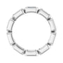 Sapphire Row Natural Diamond Emerald-Cut Station Band - 14K White Gold, 7 (view 2)